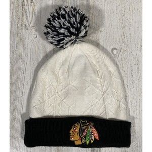 New Era Chicago Blackhawks Women's Beanie Pom Knit Snowflake Hat Cap Adult NHL